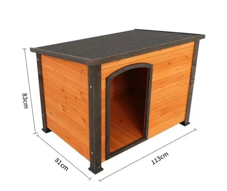 Solid Wooden Dog House Waterproof Outdoor Kennel Cage Small Large Breed Dogs Dog House Samoyeds Kennel Pet House H