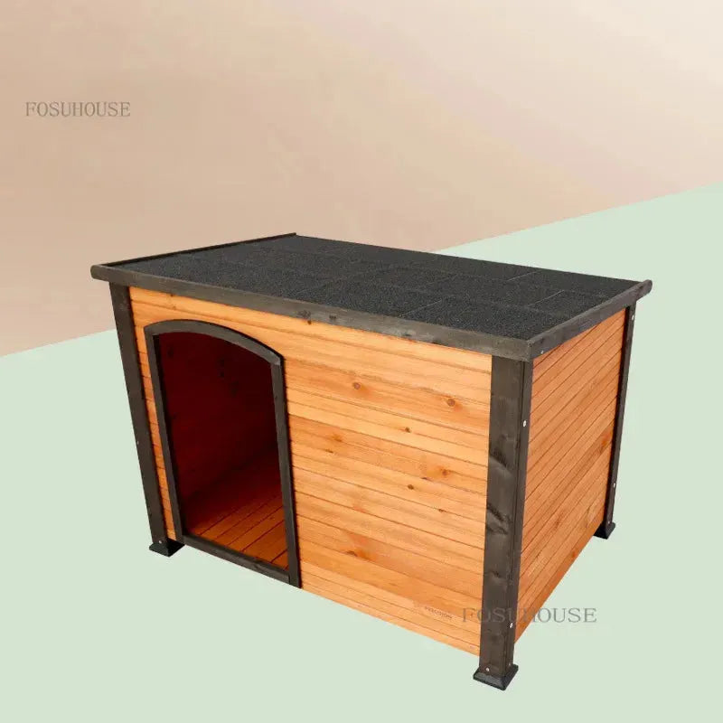 Solid Wooden Dog House Waterproof Outdoor Kennel Cage Small Large Breed Dogs Dog House Samoyeds Kennel Pet House H