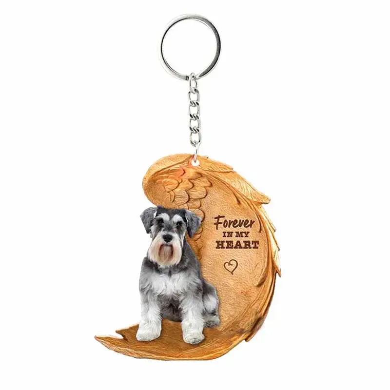 1 Piece 23 Style Dog Forever In My Heart Angel Pendant Bag Key Chains Car Keychain Keyring Pet Jewelry Gift For Women Girls