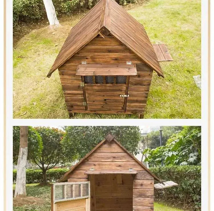 Wooden Dog House Nest Outdoor Rainproof Dog Cat Cage Modern Pet Kennels Warm Small Large Dogs Universal House H