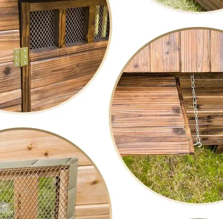 Wooden Dog House Nest Outdoor Rainproof Dog Cat Cage Modern Pet Kennels Warm Small Large Dogs Universal House H