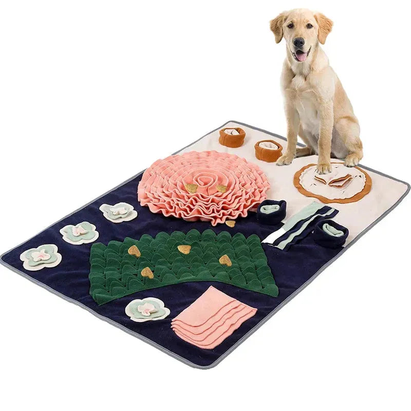 Pet Dog Snuffle Mat Nose Smell Training Sniffing Pad Dog Puzzle Toy Slow Feeding Bowl Food Dispenser Treats Pad Washable Dog toy