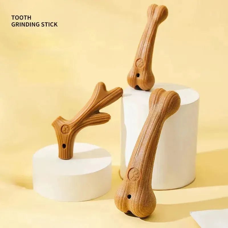 Bite Resistant Pet Dog Chew Toys Molar Teeth Clean Stick Interesting Pine Wood Cute Bone Shape Durable Pet Accessories