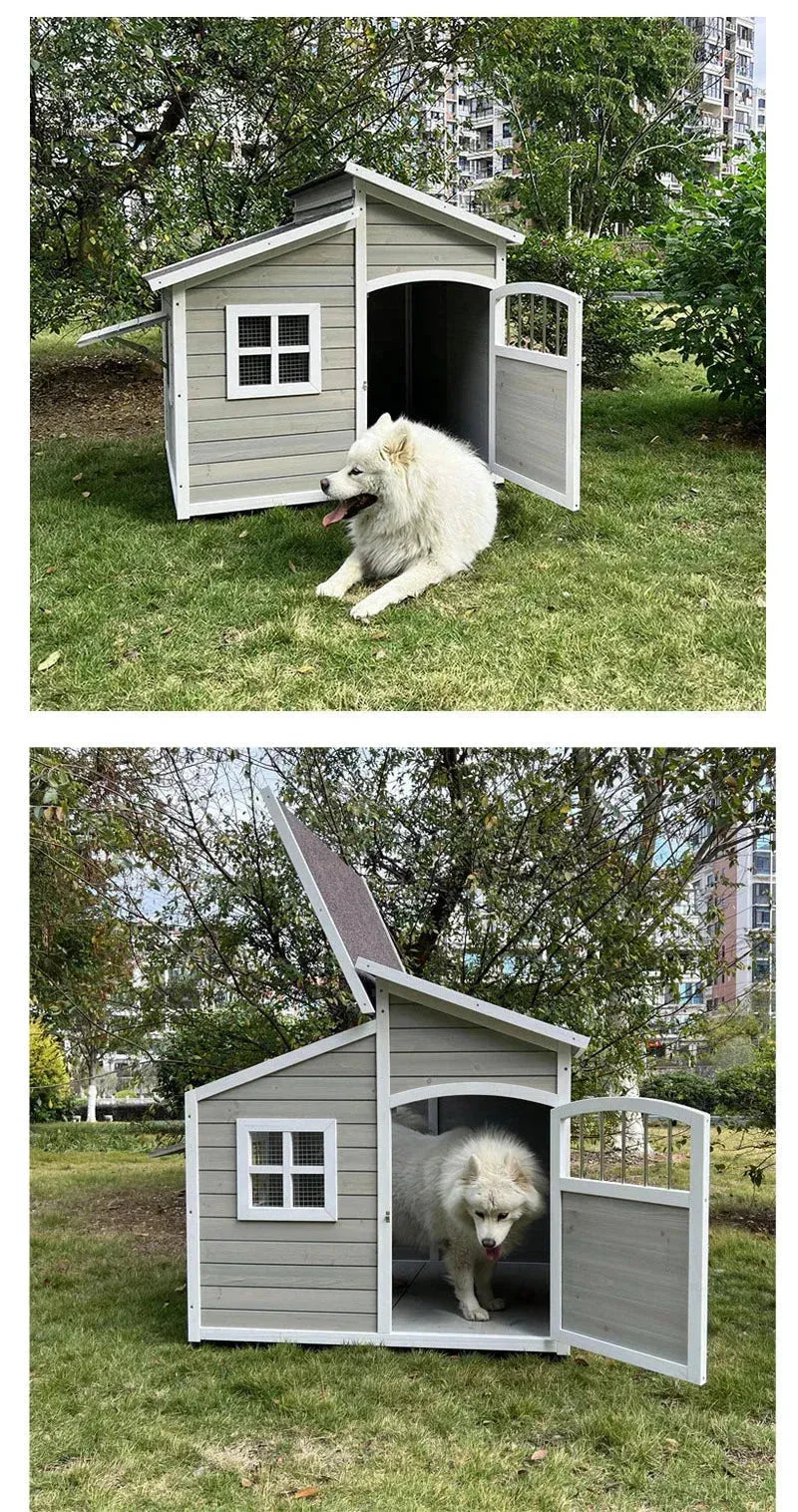 Four Seasons Universal Warm Large Dog House Wooden Dog Kennels Outdoor Rainproof Pet Kennel Indoor Garden Dog House Type Kennel