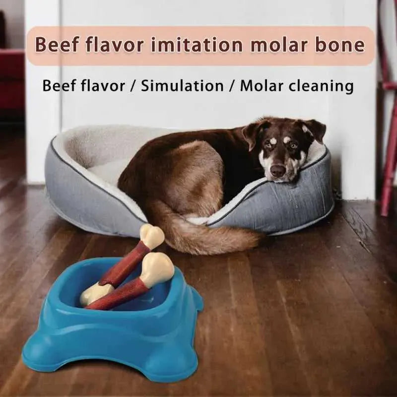 Dog Chew Toys For Aggressive Chewers Real Beef Flavor Durable Dog Teething Chew Toys Bones For Large/Medium/Small Puppies