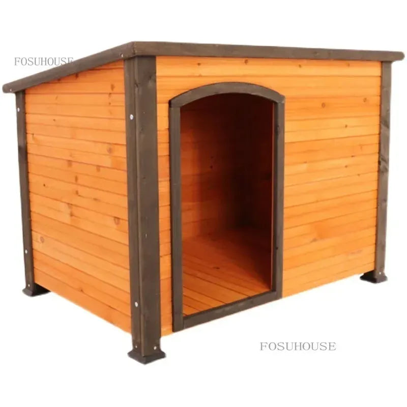 Solid Wooden Dog House Waterproof Outdoor Kennel Cage Small Large Breed Dogs Dog House Samoyeds Kennel Pet House H