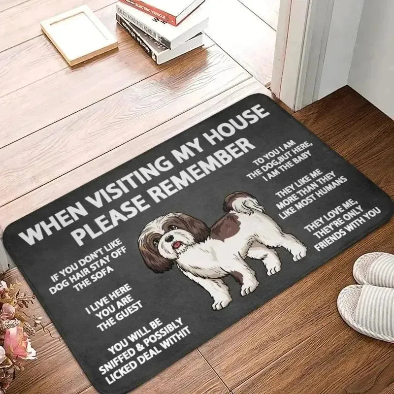 Dog Welcome Mat Entrance Doormat Non-slip Corridor Porch Floor Washable Carpet Indoor Bathroom Bedroom Kitchen Accessories Rug