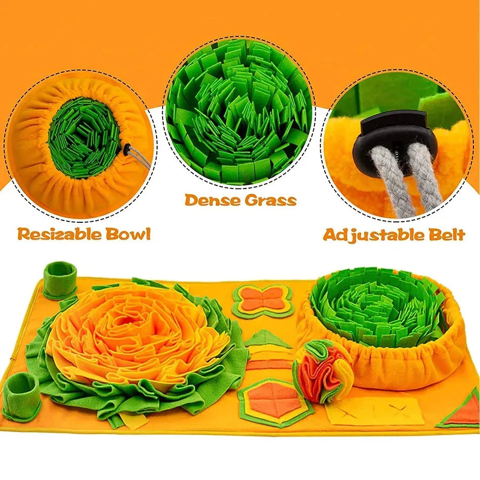 Pet Dog Snuffle Mat Nose Smell Training Sniffing Pad Dog Puzzle Toy Slow Feeding Bowl Food Dispenser Treats Pad Washable Dog toy