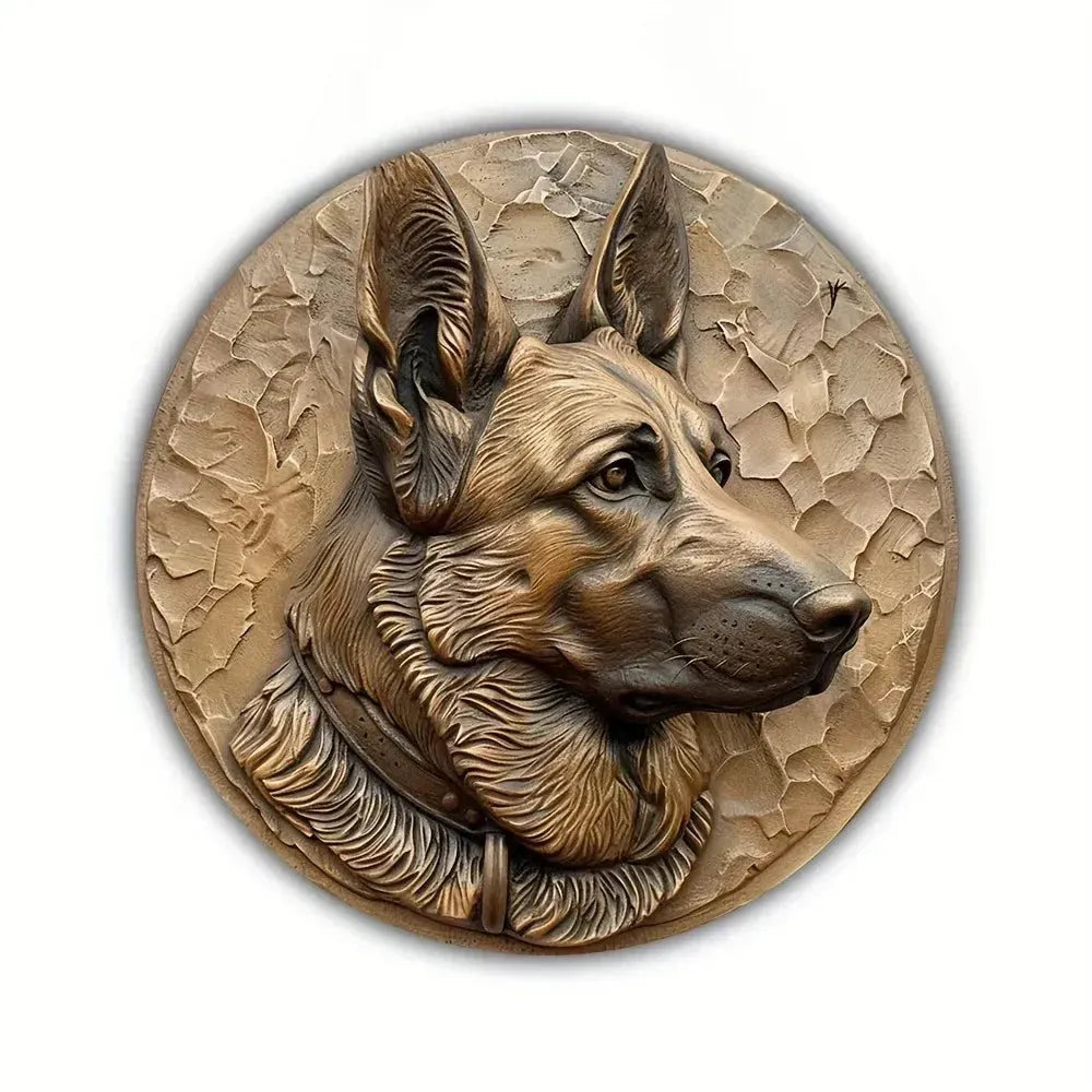 Pet Puppy Art Aesthetic Metal Round Plate Painting Vintage Wall Tin Sign Decor Custom Dog Tinplate Circle Plaque Home Decoration