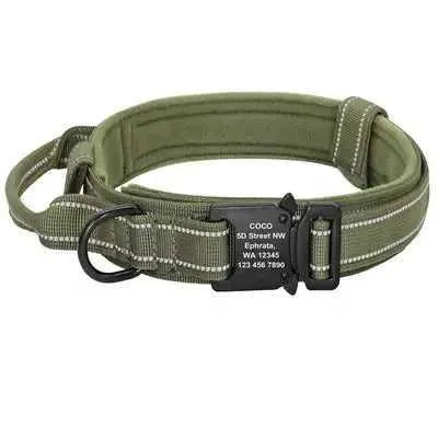 Elite Guardian Personalised Military Tactical Dog Collar for Large Dogs