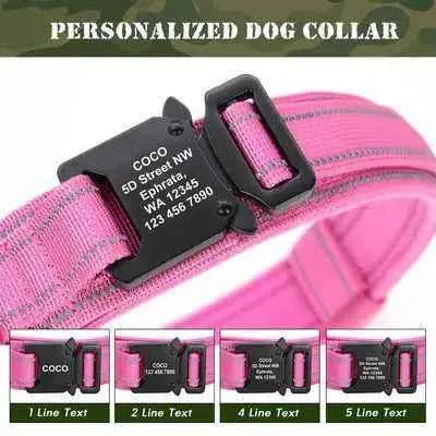 Elite Guardian Personalised Military Tactical Dog Collar for Large Dogs