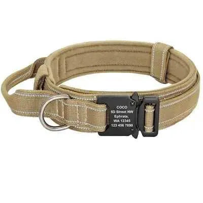 Elite Guardian Personalised Military Tactical Dog Collar for Large Dogs