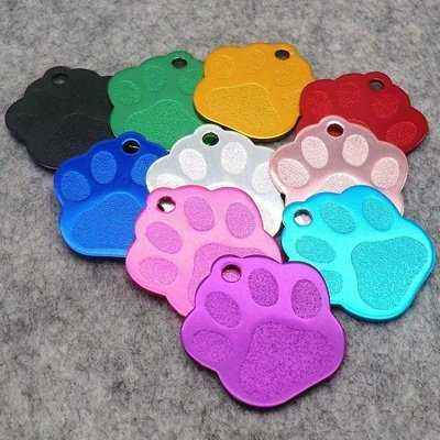 Dog Paw ID Tag Custom Pet Dog Cat Collar Accessories Personalised Dog Name Phone Number Tags Engraved Anti-lost