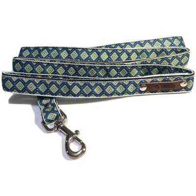 Chic Canine Couture: Designer Cotton Dog Collar No.02m with Engraved Name Buckle