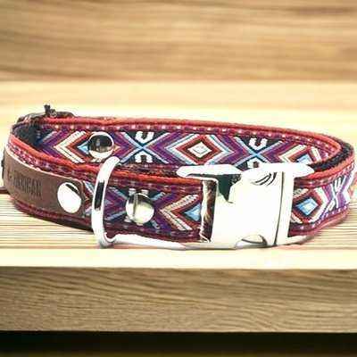 Royal Cotton Dog Collar with Engraved Buckle