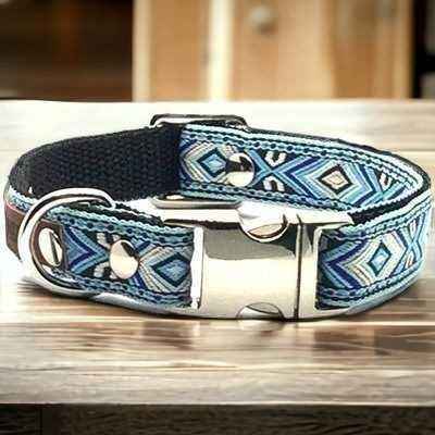 Regal Cotton Paws Handmade Designer Dog Collar with Engraved Buckle