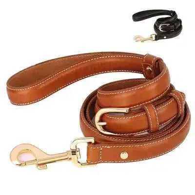 "Luxe Paws Leather Elegance Lead"