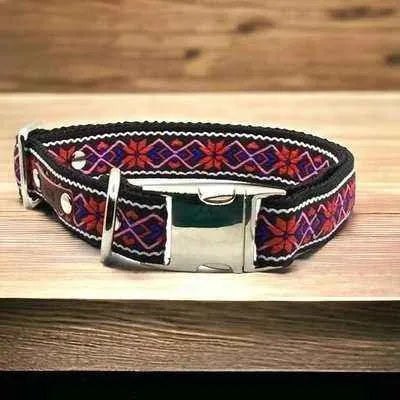 Regal Canine Elegance - Handcrafted Cotton Dog Collar for Majestic Large Breeds