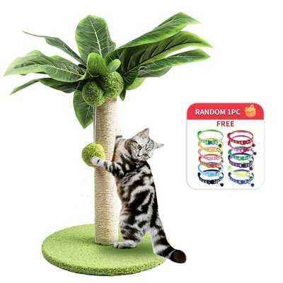 Cat Scratching Post for Kitten Cute Green Leaves Cat Scratching Posts with Sisal Rope Indoor Cats Posts Cat Tree Pet Products - Finnigan's Play Pen