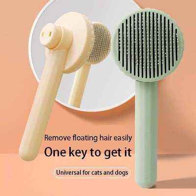 Pet Hair Removal Comb Cat Brush Self Cleaning Slicker Brush for Cats Dogs Hair Remover Scraper Pet Grooming Tool Cat Accessories - Finnigan's Play Pen