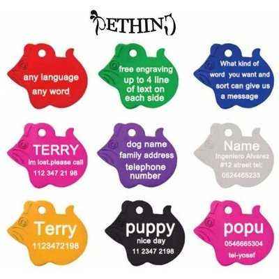 Personalised engraving text on pet id tags dog cat accessories Mouse styles pet dog tag engraved custom dog tag