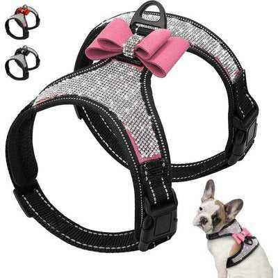 Diamond Dream - Rhinestone Reflective Dog Harness for Small/Medium Breeds
