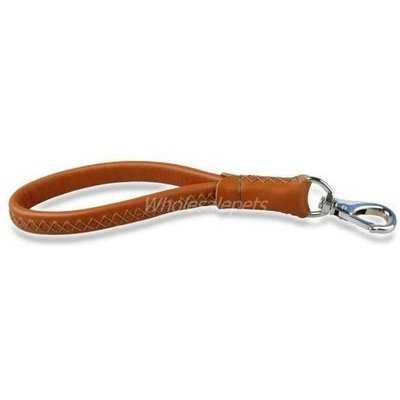 Real Leather Dog Leash Short Dog Leash Genuine Leather Traffic Lead for Large Dogs Training and Walking Heavy Duty 3/4" wide - Finnigan's Play Pen