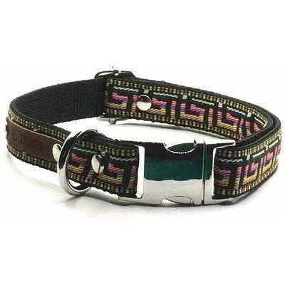 Regal Paws Enchanted Elegance Cotton Dog Collar with Engraved Buckle