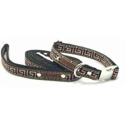 Regal Paws Enchanted Elegance Cotton Dog Collar with Engraved Buckle