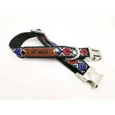 "Personalised Blue Elegance Designer Dog Collar: Stylish & Durable" - Finnigan's Play Pen