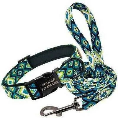 Divine Pet Elegance Personalised Dog Collar & Leash Set