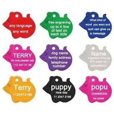 Personalised engraving text on pet id tags dog cat accessories Mouse styles pet dog tag engraved custom dog tag